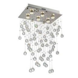 Lampadario moderno in cristallo con montaggio a filo del soffitto