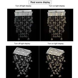 Lampadario moderno in cristallo con montaggio a filo del soffitto