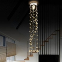 Lampadario di lusso di grandi dimensioni, moderno, in cristallo, da soffitto, a filo