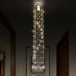 Lampadario di lusso di grandi dimensioni, moderno, in cristallo, da soffitto, a filo