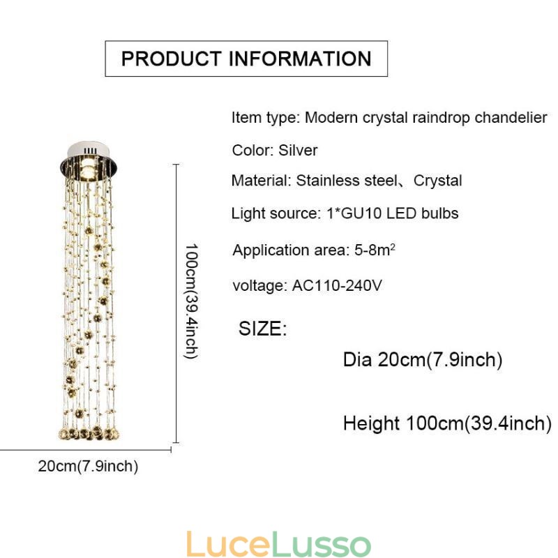 Lampadario di lusso di grandi dimensioni, moderno, in cristallo, da soffitto, a filo