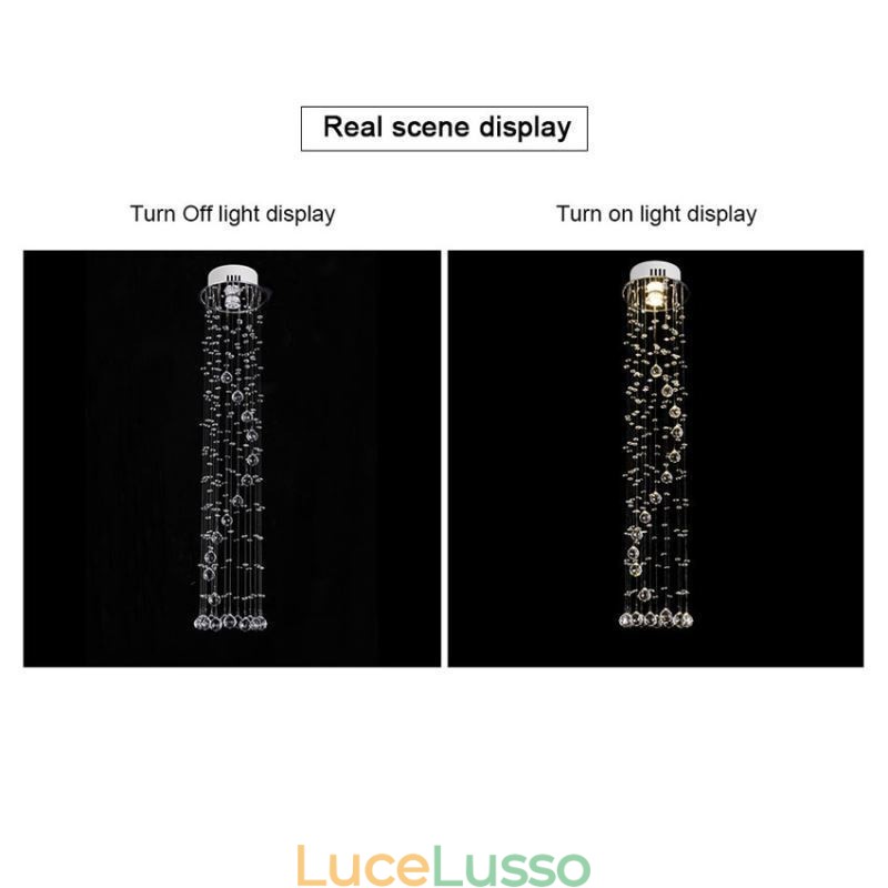 Lampadario di lusso di grandi dimensioni, moderno, in cristallo, da soffitto, a filo
