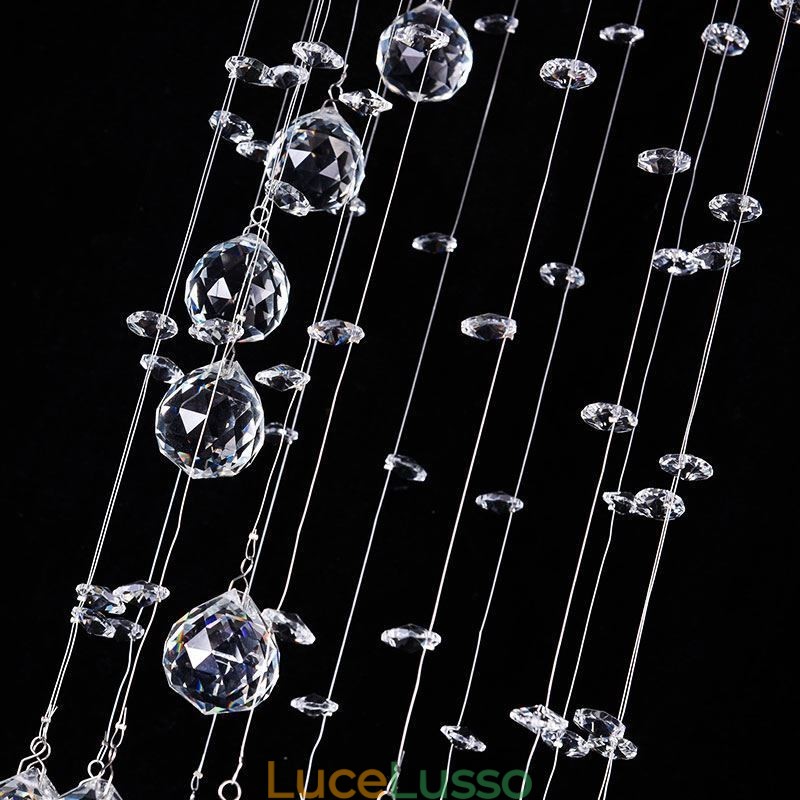 Lampadario di lusso di grandi dimensioni, moderno, in cristallo, da soffitto, a filo
