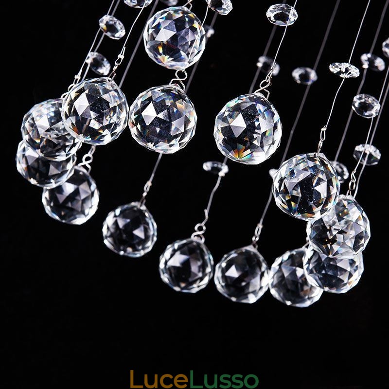 Lampadario di lusso di grandi dimensioni, moderno, in cristallo, da soffitto, a filo