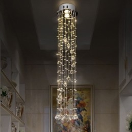Lampadario di lusso di grandi dimensioni, moderno, in cristallo, da soffitto, a filo