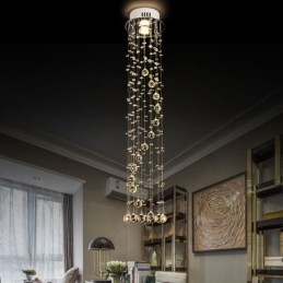 Lampadario di lusso di grandi dimensioni, moderno, in cristallo, da soffitto, a filo
