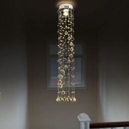 Lampadario di lusso di grandi dimensioni, moderno, in cristallo, da soffitto, a filo