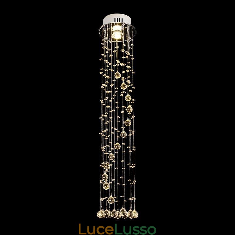 Lampadario di lusso di grandi dimensioni, moderno, in cristallo, da soffitto, a filo