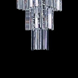 Lampadario moderno in cristallo quadrato, elegante lampadario contemporaneo, scala duplex