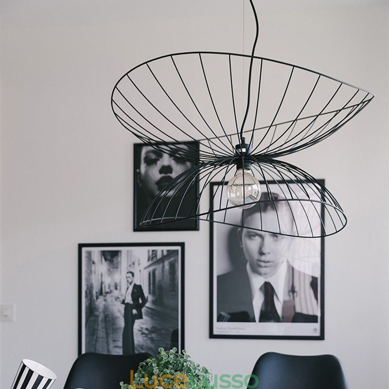 Lampadario moderno a forma di cappello, decorazione minimalista, luce pendente, 1 luce