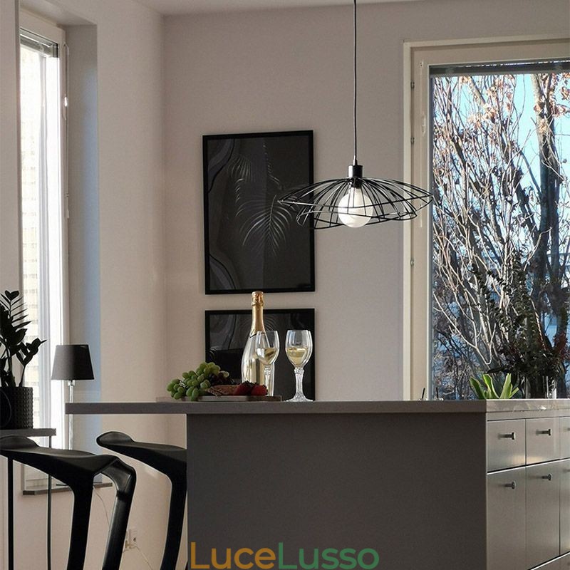 Lampadario moderno a forma di cappello, decorazione minimalista, luce pendente, 1 luce