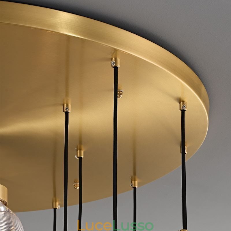 Lampada a sospensione a grappolo americano, lampada da soffitto a sfera in vetro di lusso