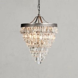 Lampada da soffitto in cristallo americano, lampada a sospensione rotonda retrò country