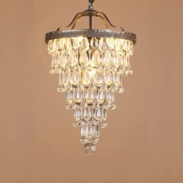 Lampada da soffitto in cristallo americano, lampada a sospensione rotonda retrò country