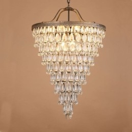 Lampada da soffitto in cristallo americano, lampada a sospensione rotonda retrò country