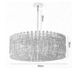 Lampada da soffitto americana Lampada a sospensione di lusso in cristallo 60cm