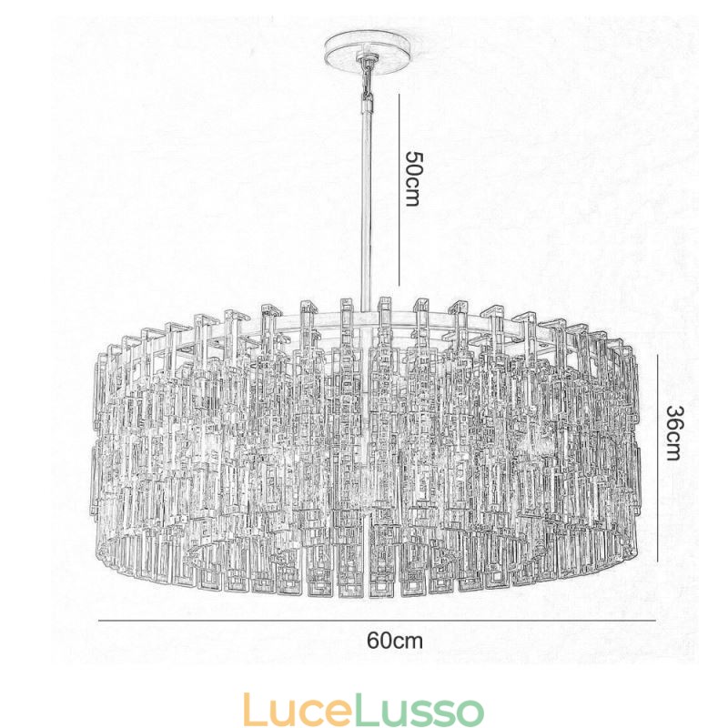 Lampada da soffitto americana Lampada a sospensione di lusso in cristallo 60cm