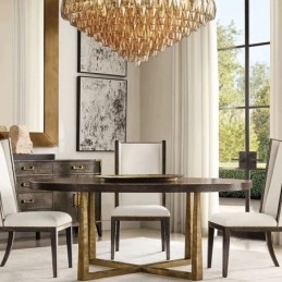 Lampada a sospensione americana in vetro, luce da soffitto, ambra trasparente, 90 cm, 14 luci