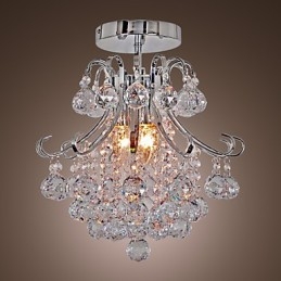 Lampadario moderno contemporaneo in cristallo mini stile metallo elettroplaccato a filo