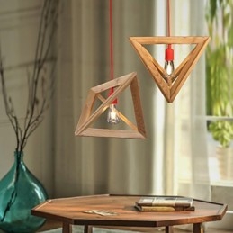 Lampadario in legno nordico, abbigliamento da caffè, lampadario decorativo retrò in rovere creativo