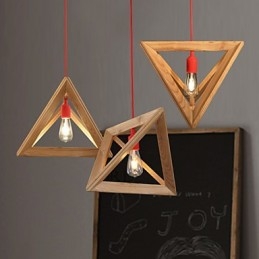 Lampadario in legno nordico, abbigliamento da caffè, lampadario decorativo retrò in rovere creativo