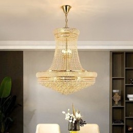 Lampada a sospensione in cristallo Lampada da soffitto decorativa moderna duplex