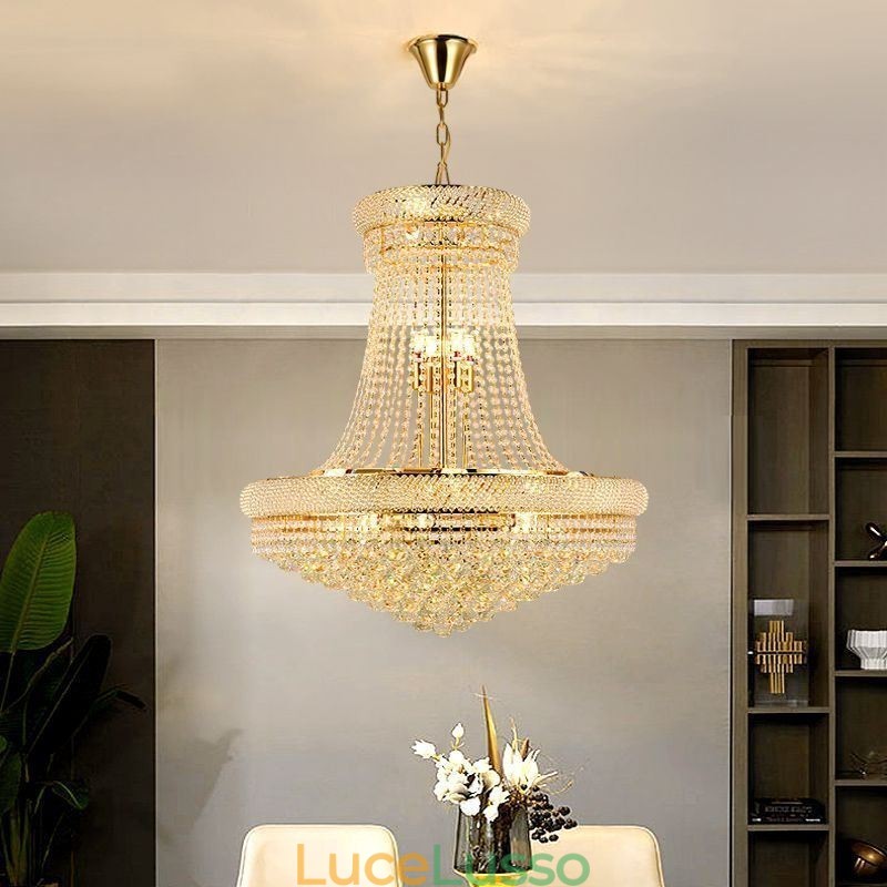 Lampada a sospensione in cristallo Lampada da soffitto decorativa moderna duplex