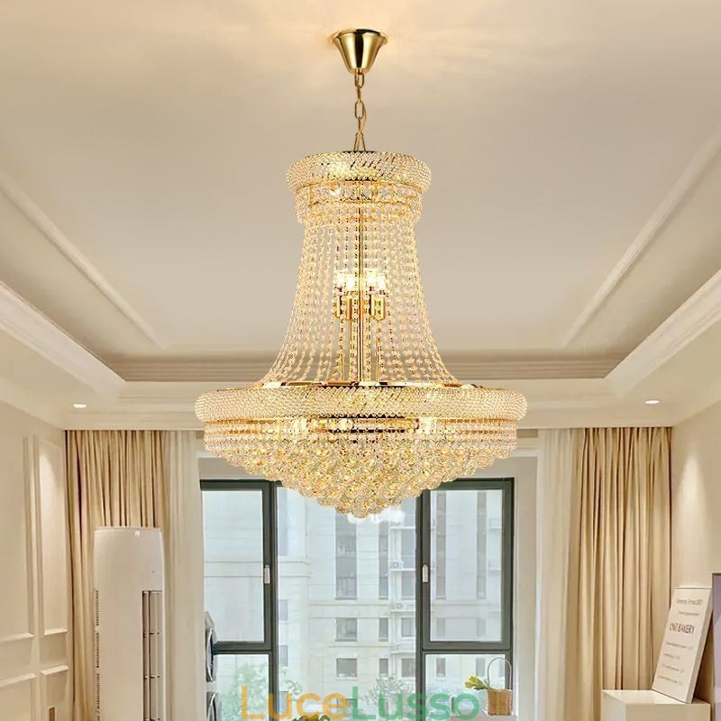 Lampada a sospensione in cristallo Lampada da soffitto decorativa moderna duplex