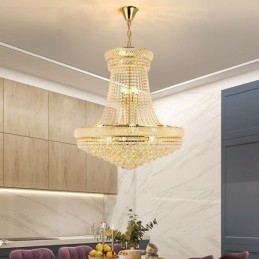 Lampada a sospensione in cristallo Lampada da soffitto decorativa moderna duplex