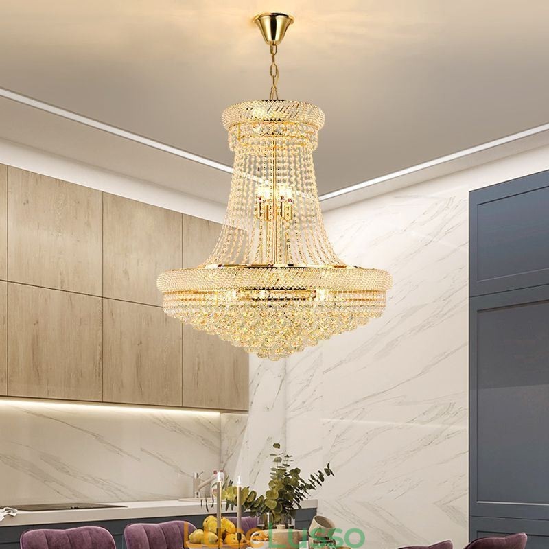 Lampada a sospensione in cristallo Lampada da soffitto decorativa moderna duplex
