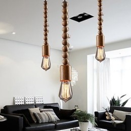 Lampadario Mini Stile Tradizionale Classico Legno Bambù