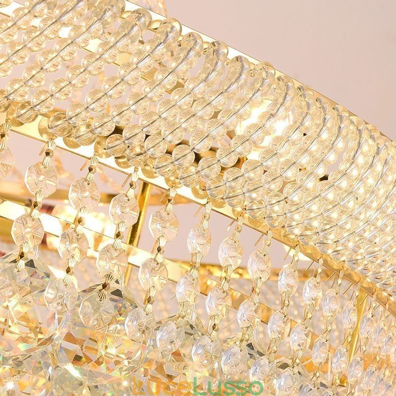 Lampada a sospensione in cristallo Lampada da soffitto decorativa moderna duplex