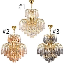 Lampada a sospensione in cristallo Lampada da soffitto decorativa duplex contemporanea