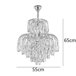 Lampada a sospensione in cristallo Lampada da soffitto decorativa duplex contemporanea