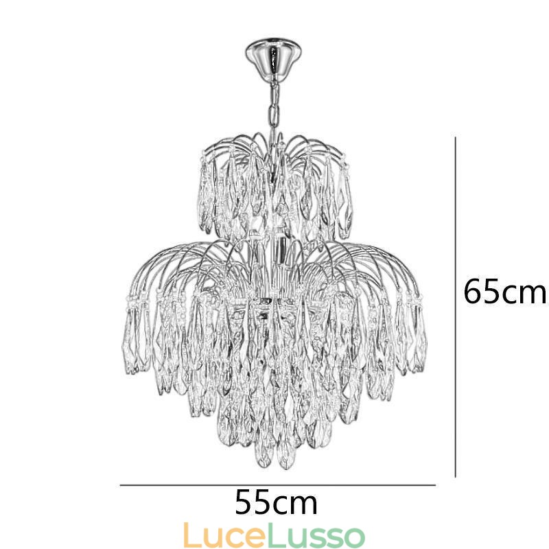 Lampada a sospensione in cristallo Lampada da soffitto decorativa duplex contemporanea