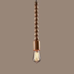 Lampadario Mini Stile Tradizionale Classico Legno Bambù