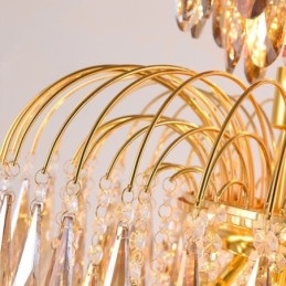 Lampada a sospensione in cristallo Lampada da soffitto decorativa duplex contemporanea