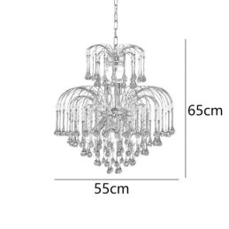 Lampada a sospensione in cristallo Elegante lampada da soffitto decorativa duplex