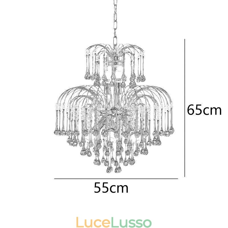 Lampada a sospensione in cristallo Elegante lampada da soffitto decorativa duplex