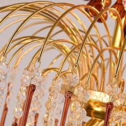 Lampada a sospensione in cristallo Elegante lampada da soffitto decorativa duplex