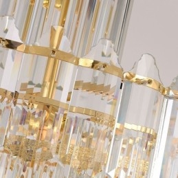 Lampada a sospensione in cristallo conico, lampada da soffitto decorativa duplex di lusso