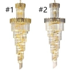 Lampada a sospensione in cristallo conico Lampada da soffitto decorativa duplex