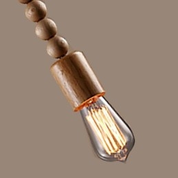 Lampadario Mini Stile Tradizionale Classico Legno Bambù