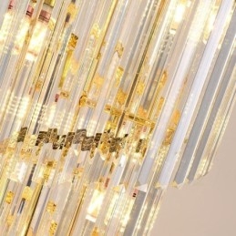 Lampada a sospensione in cristallo conico Lampada da soffitto decorativa duplex