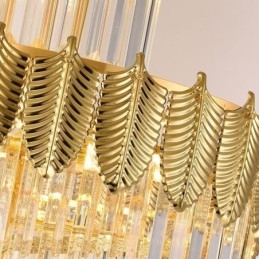 Lampada a sospensione in cristallo conico Lampada da soffitto decorativa duplex