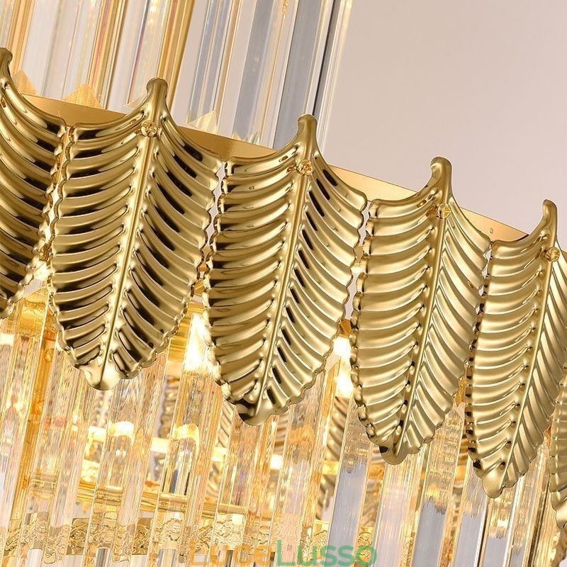 Lampada a sospensione in cristallo conico Lampada da soffitto decorativa duplex