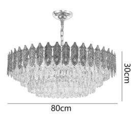 Lampada a sospensione in cristallo con piuma dorata Lampada da soffitto decorativa duplex