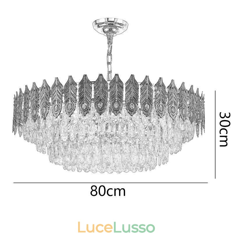 Lampada a sospensione in cristallo con piuma dorata Lampada da soffitto decorativa duplex