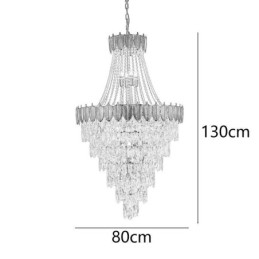 Lampada a sospensione in cristallo conico, accattivante lampada da soffitto decorativa duplex