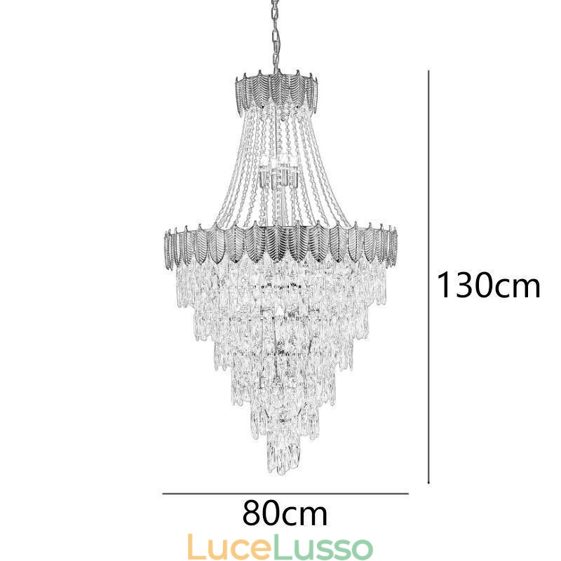 Lampada a sospensione in cristallo conico, accattivante lampada da soffitto decorativa duplex